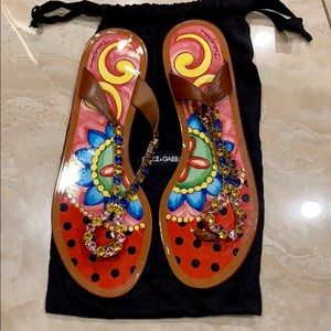 dolce & gabbana colorful slippers